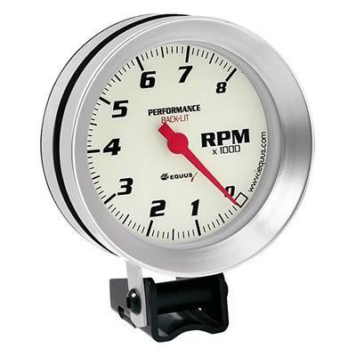 Equus tachometer 0-8000 rpm 3 3/8" analog electrical ea 8068