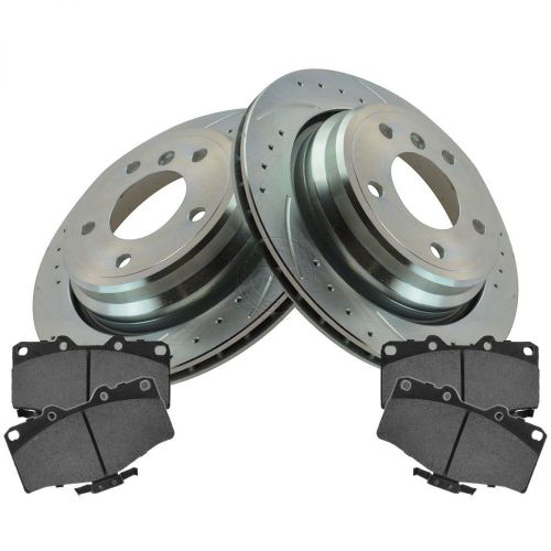 Performance drilled &amp; slotted zinc coated brake rotor &amp; ceramic pad front kit