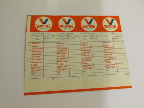 1960 to 1970&#039;s valvoline motor oil original lubrication door jamb tab stickers