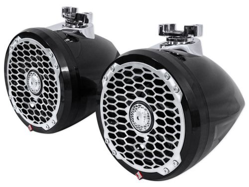 Pair rockford fosgate pm2652w-mb 6.5&#034; 340w marine mini wakeboard tower speakers