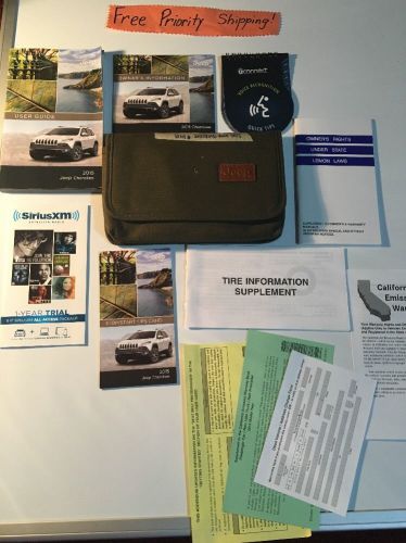 2015 jeep cherokee owners manual w/case/dvd. #0197  free priority shipping!