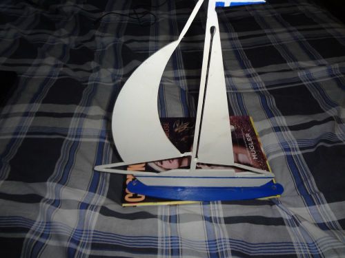 Hand made sailship boat 3/16&#034; steel 13 3/4&#034; h x 13&#034; l