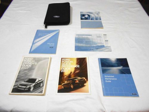 2007 ford fusion owner&#039;s manual 6/pc.set &amp; black ford zippered factory case,,