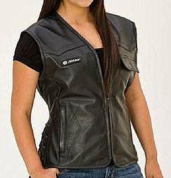Yamaha *star* women's leather motorcycle vest ~ sz. 16