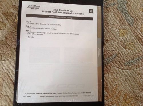 2005 corvette portfolio binder replacement accessory tab pages