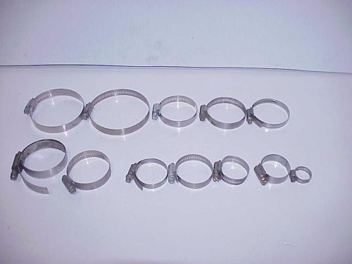 12 stainless steel assorted sizes hose clamps from a nascar race team imca nhra