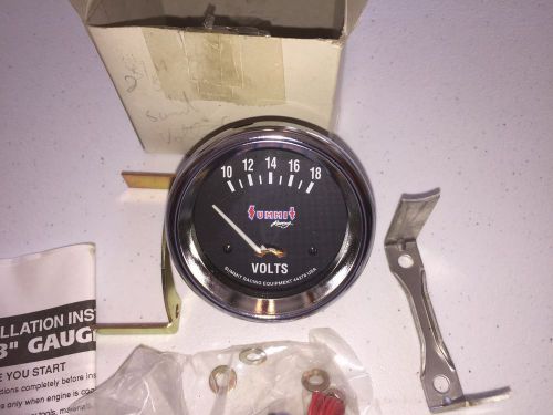 Summit electrical volt gauge 2 5/8&#034; dia black face new in box sum-g2919