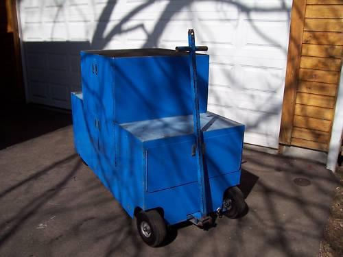 Pit cart, pit box, pit wagon:  6 1/2 ft x 4 ft by 32"