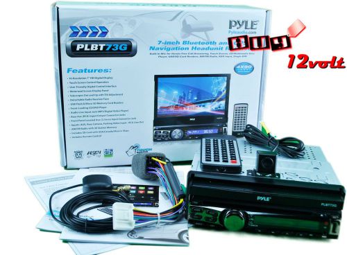 Pyle plbt73g 7&#034; one din cd/dvd bluetooth with gps bluetooth + free backup camera