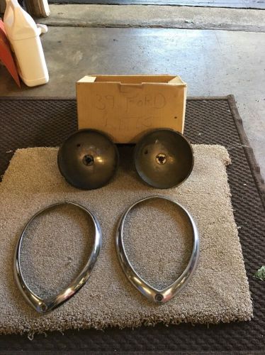 Original henry ford 1939 ford headlight rings and reflectors