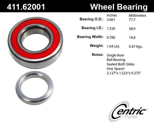 Centric 411.62001 premium axle ball bearing