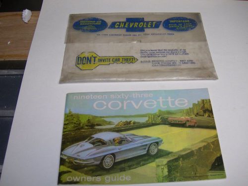 Original 1963 corvette owners manual