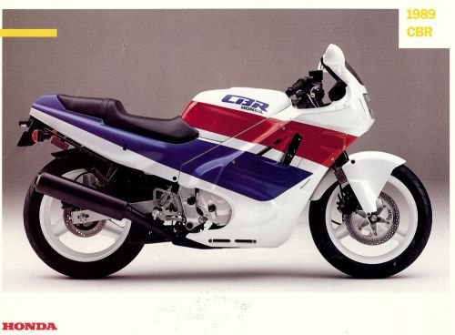 1989 honda cbr600f motorcycle spec sheet brochure -honda cbr 600 f-cbr600