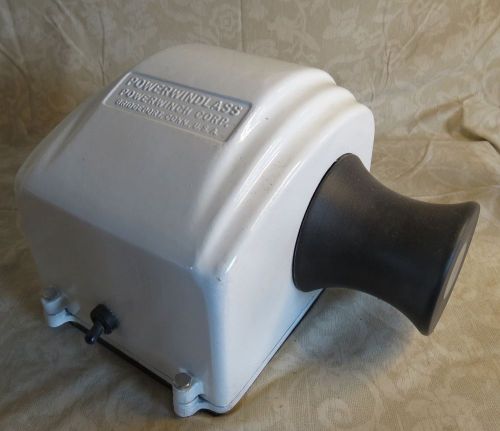 Powerwindlass by power winch corp. bridgeport, conn. 8&#034; x 10&#034; base 6 volt n.o.s.