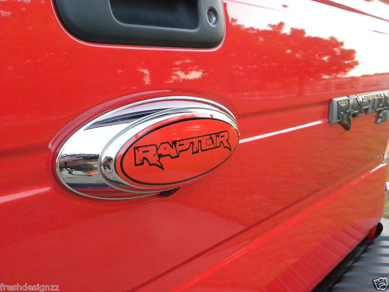 Ford f150 raptor rear oval emblem decal - factory colors - 2010 2011 2012 2013