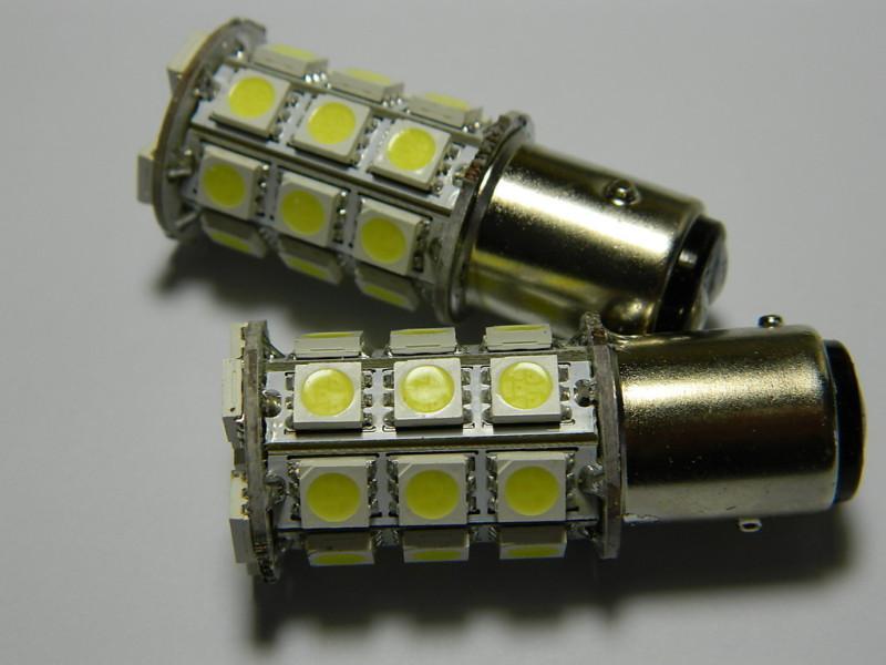 2pcs 1157 bay15d 27-smd 5050 led backup reverse light xenon white #mw01