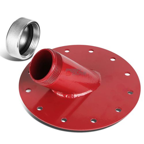 Fuel cell tank 45° degree 1.5&#034; remote fast fill 2.75&#034; filler neck pipe+cap red