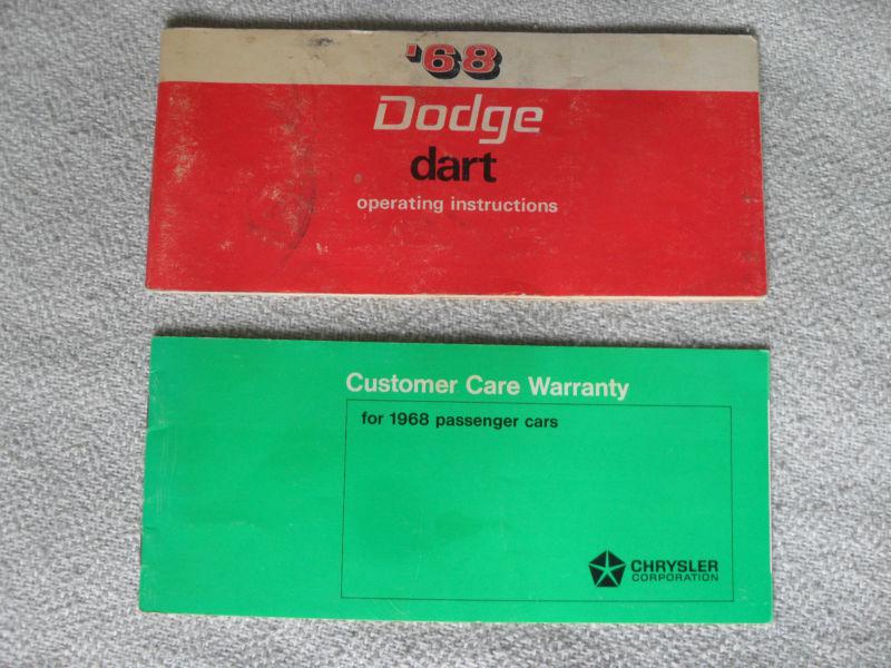  original 1968 dodge dart operating instructions and warranty booklet