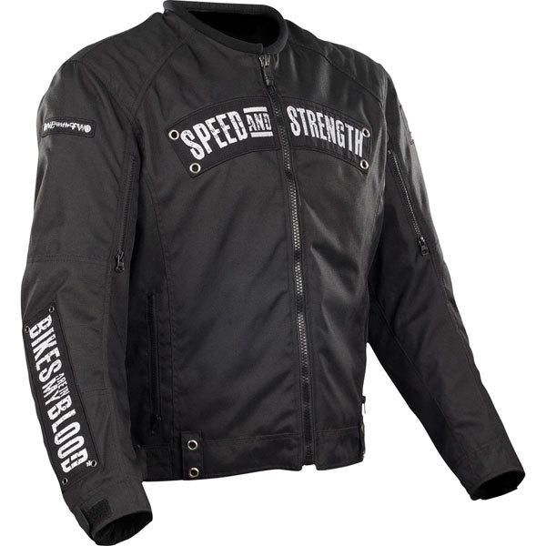 Black m speed and strength bikes are in my blood textile jacket