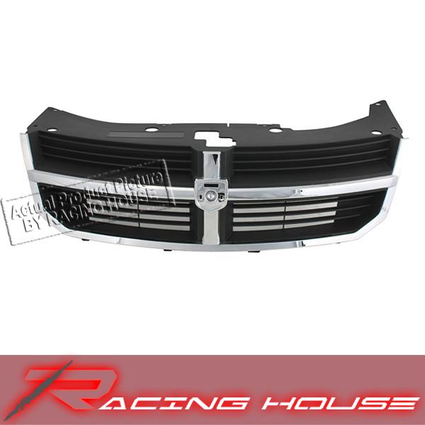 08-10 dodge avenger chrome frame matte blk insert front grille grill replacement