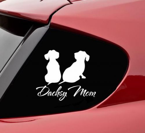 Dachsy mom vinyl decal sticker bumper funny dog dachshund weiner cute car truck