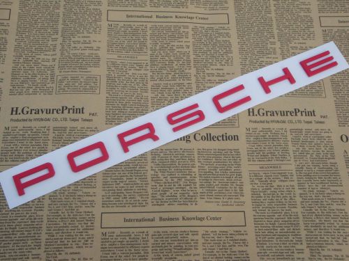 Red letters logo trunk front rear badge emblem decal sticker for porsche