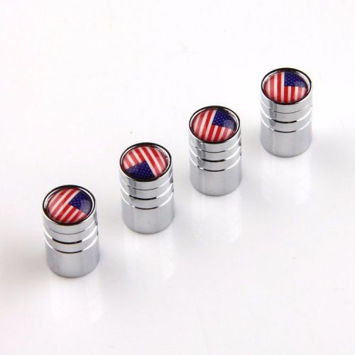 Usa flag logo car tire stem air valve caps styling for cadillac chevrolet ford