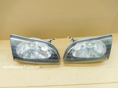 Toyota starlet ep91 glanza headlights black housing jdm head lights