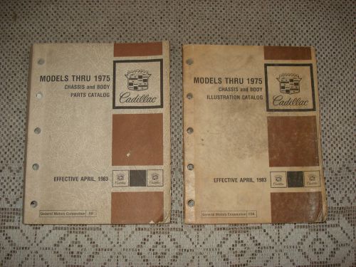 1967-1975 cadillac parts book set catalogs text &amp; illustrations 74 73 72 71 70