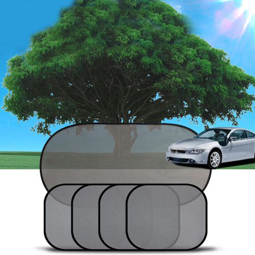 5pcs auto car foldable visor sun shade tools black net yarn window cover block