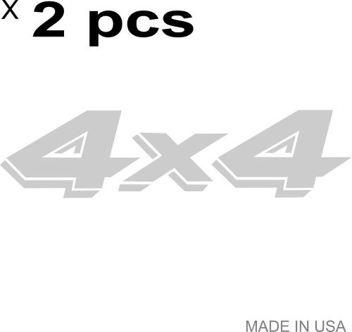 Silver   4x4  stickers vinyl off road truck suv atv utv 4wd awd wrc rally x 2