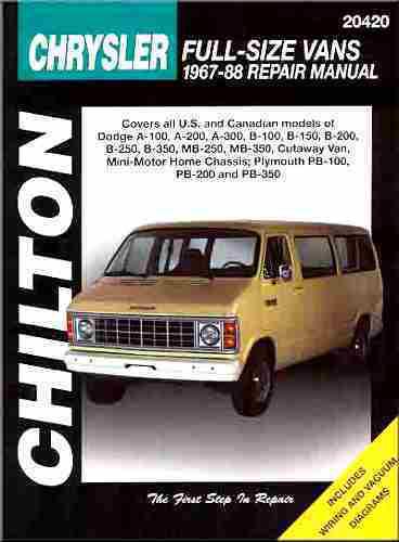 1967-1988 dodge van repair shop manual a b & mb series 100 150 200 250 300 350 