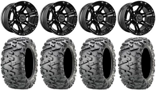 Madjax nitro blk golf wheels 12&#034; 23x10-12 bighorn 2.0 tires e-z-go &amp; club car