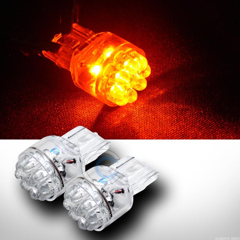 2pc 7440 t20 15x high power led amber/orange front turn signal light bulb dc 12v