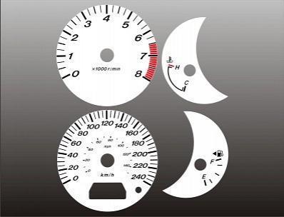 2003-2007 mazda 6 metric kmh kph instrument cluster white face gauges 03-07