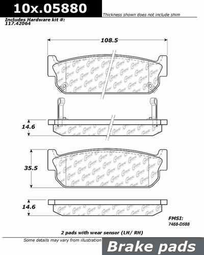 Centric 105.05880 brake pad or shoe, rear