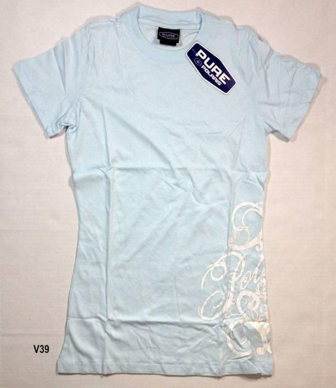 V39 - nwt pure polaris womens blue s/s t shirt atv jet ski new bin