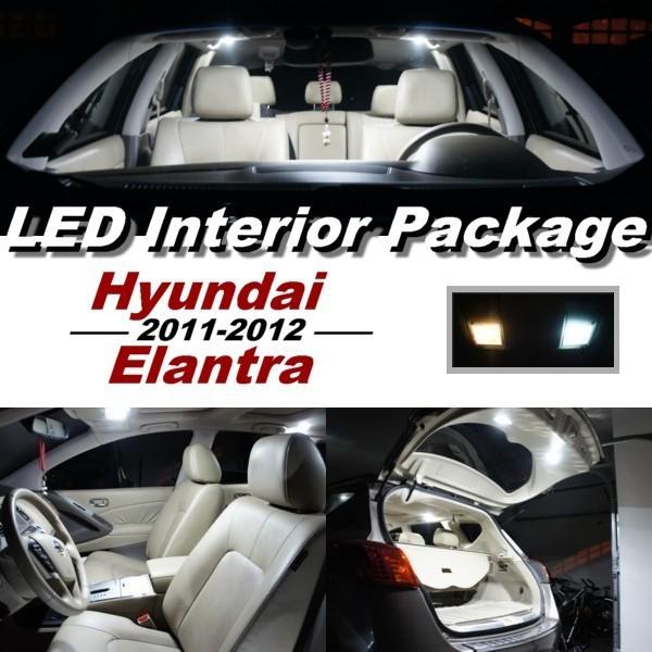 8 x xenon white led lights interior package kit for 2011 - 2012 hyundai elantra