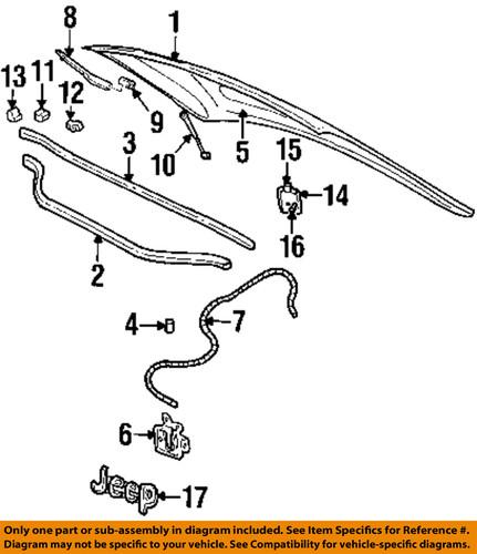 Jeep oem 55135532ab hood release cable-release cable