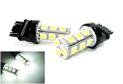 2x white 3157 18 smd led backup lamp daytime running light turn signal 3156 3057