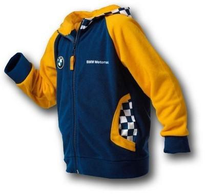 Bmw genuine motorcycle fleece jacket 2 kids blue yellow - size 98-104         