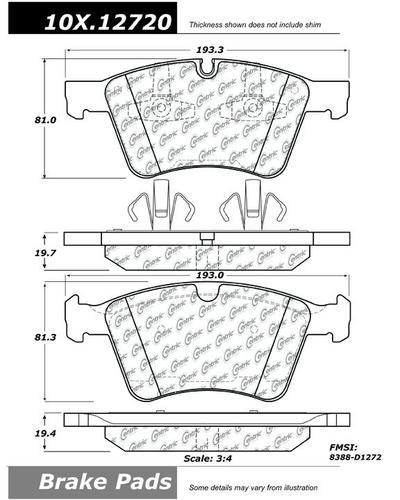 Centric 104.12720 brake pad or shoe, front