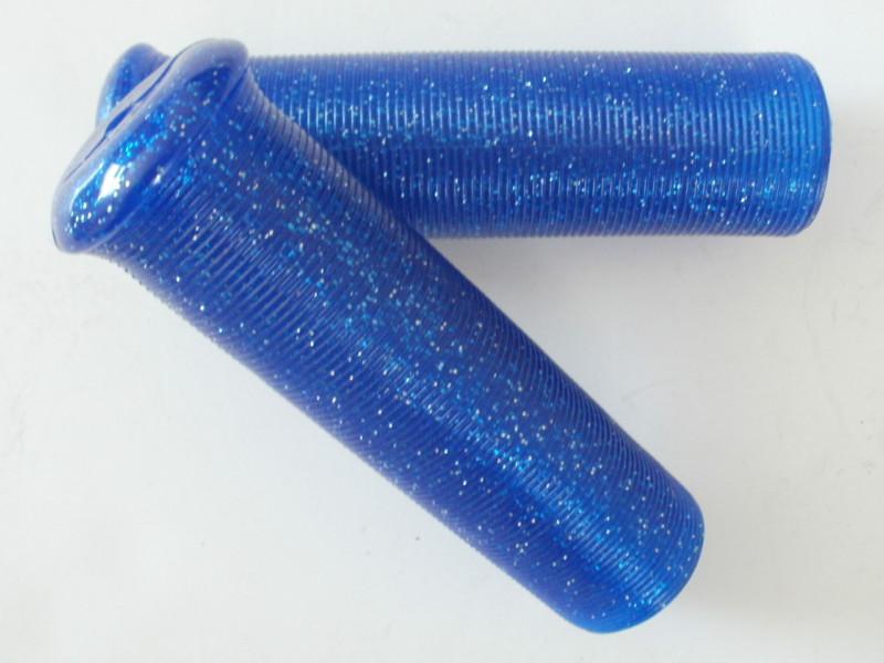 New blue glitter 7/8" motorcycle handlebar bar grips cafe racer chopper cb 120mm