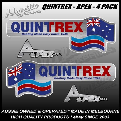 Quintrex - apex hull - set of 4 - boat decals / stickers