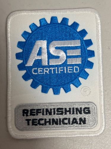 Ase certified refinishing technician patch embroidered silver