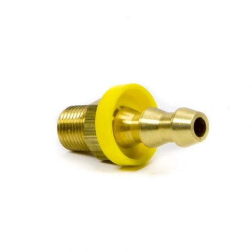 Radiator neck fitting 1/8 inch npt to 1/4 inch hose barb brass