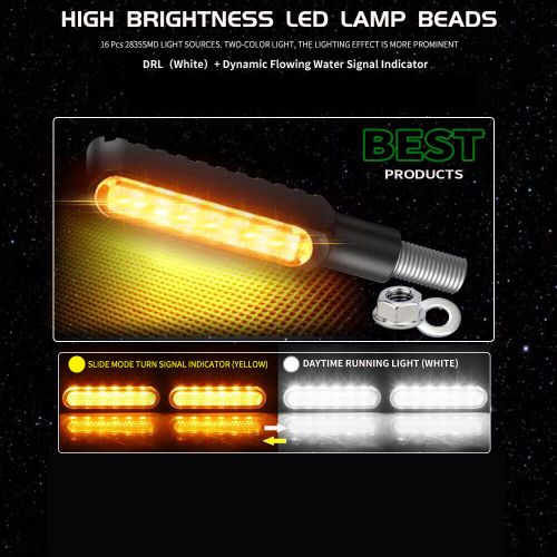 2pcs led motorcycle turn signal light drl indicators lamp dynamic flowing lamps