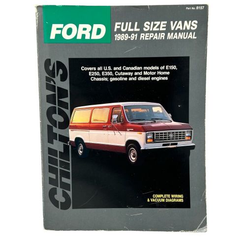 Ford full-size vans 1989-91 chilton 8157 e150 e350 cutaway used ships quickly