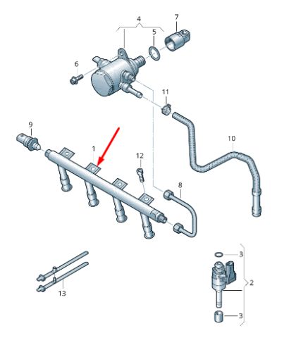 Audi a3 8p fuel distributor 03f133320c new original-