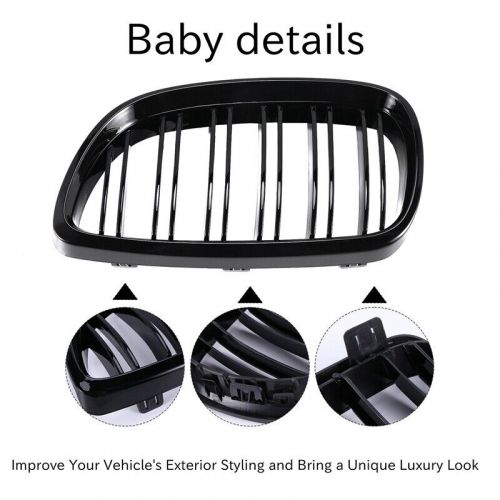 2pcs front bumper kidney fins sport grill for 3 series e92 e93 m1370-